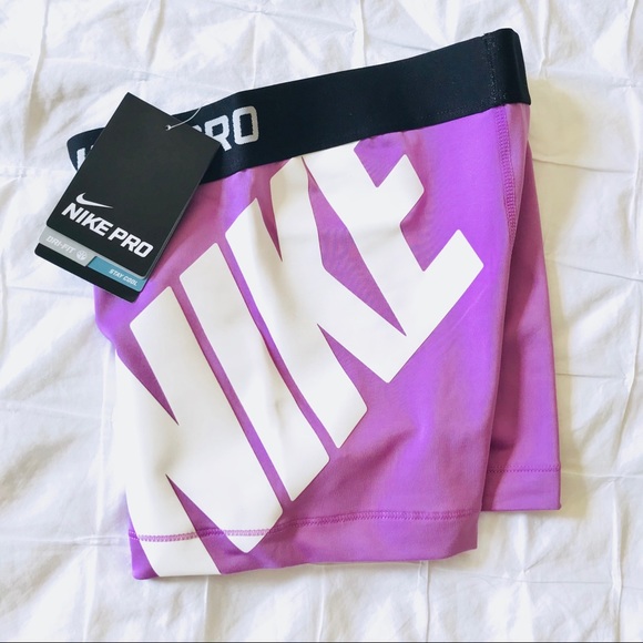 lilac nike pro shorts